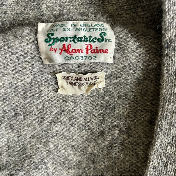 Shetland wool argyle cardigan vintage Sz small preppy librariancore academia - Picture 4 of 11